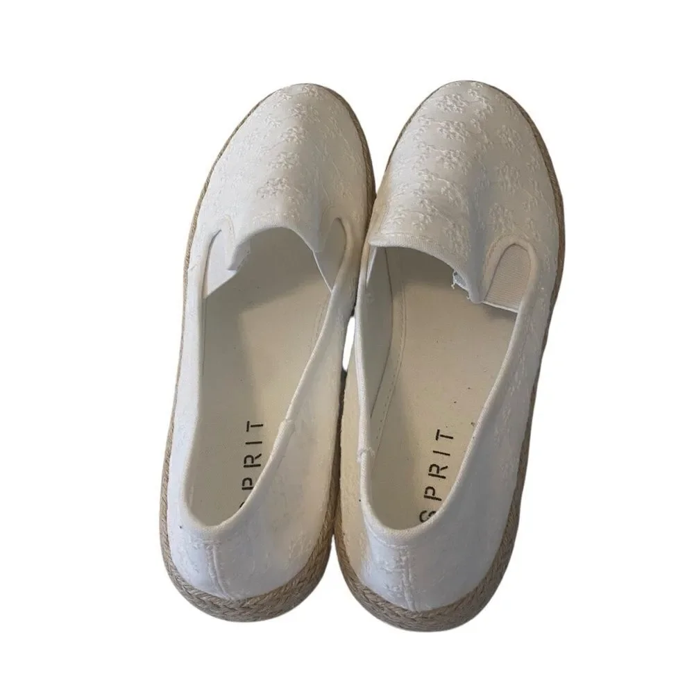 Esprit Nadine White Espadrille Slip-Ons in Ladies size 11M